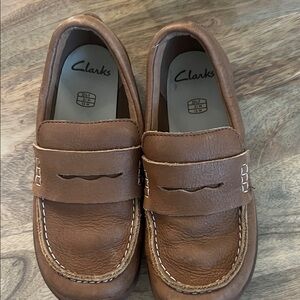 Clarks Kids Brown Leather Dress Loafers